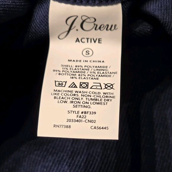 J Crew Active Sports Bra Women's Small Blue Seamless Stretch Crop Top Yoga Gym - Picture 3 of 4